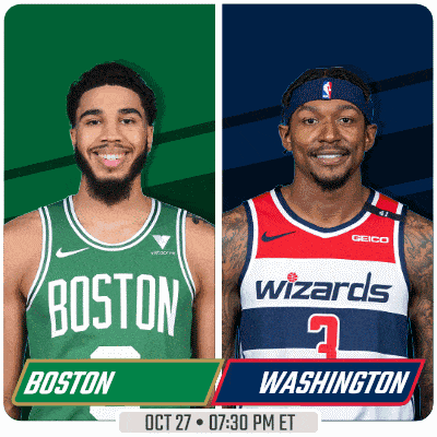 the boston celtics and washington wizards are playing each other on oct 27 at 7:30 pm et