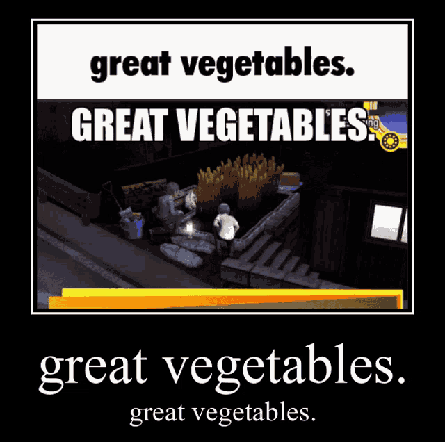 a poster says great vegetables great vegetables great vegetables