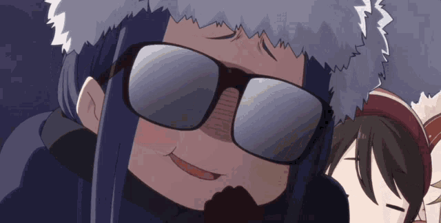 a cartoon character wearing sunglasses and a hat is smiling