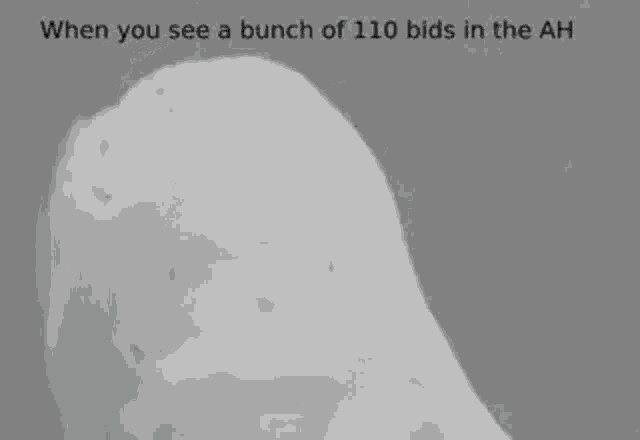 a black and white photo of an owl with its mouth open and a bunch of 110 bids in the ah .