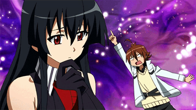a boy and a girl are standing next to each other in a cartoon