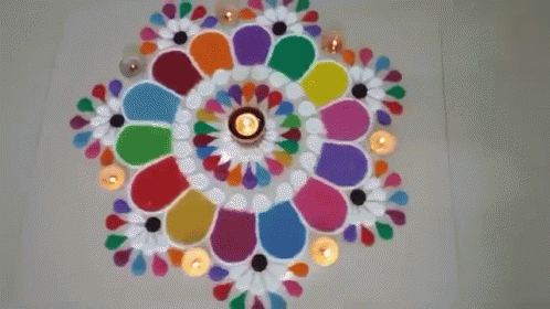 दिवाली की शुभकामना, दिया, रंगोली GIF - Happy Diwali Diya Rangoli GIFs