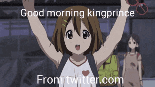 a picture of a girl with the words good morning kingprince from twitter.com on it