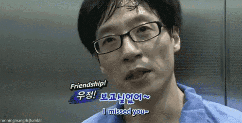 a man wearing glasses is talking about friendship and i missed you