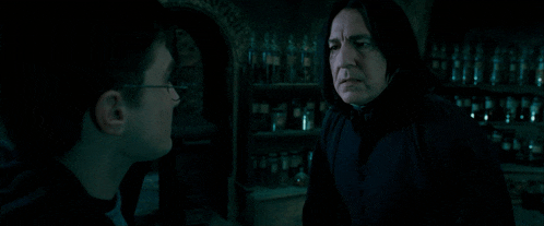 harry potter and severus snape are talking in the dark