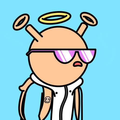 a cartoon character with a halo on his head