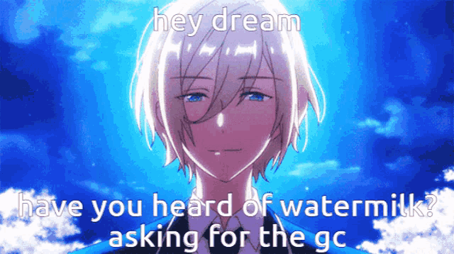 a picture of a boy with the words hey dream above him