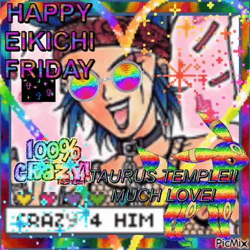 a happy friday greeting card with a girl wearing sunglasses