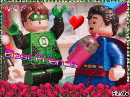 a picture of a green lantern and superman with the words best friends above them