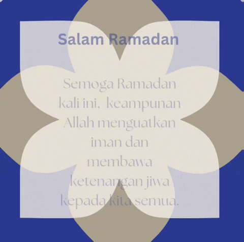 a card that says salam ramadan with a flower in the background