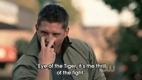 Supernatural: Dean Sings Eye Of The Tiger GIF - Supernatural Dean Scifi GIFs
