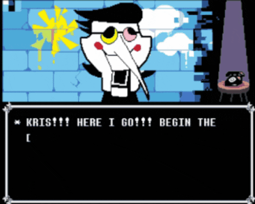 a cartoon character says " here i go " in a video game