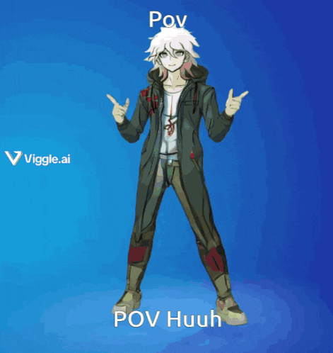 a computer generated image of a monster with the words pov huuh on the bottom