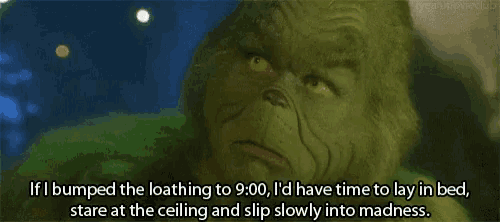 the grinch from the movie the grinch is talking about laying in bed