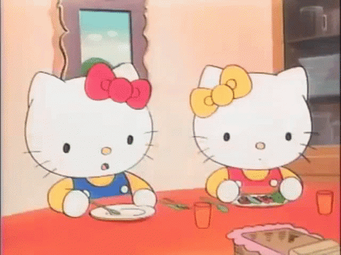 Hello Kitty Eating GIF - Hello Kitty Eating Meal GIFs