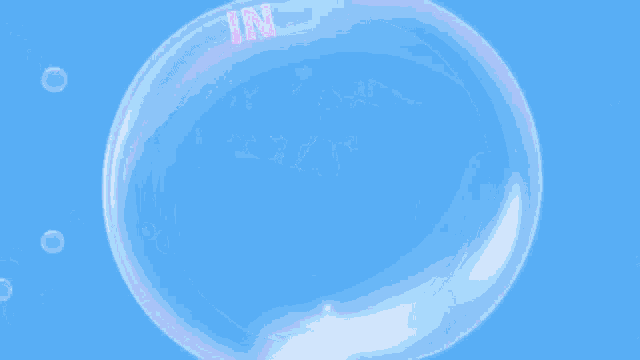 a soap bubble says in my bubble i stay on a blue background