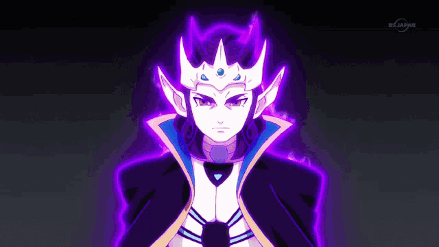 a cartoon character with a crown on his head and a bs japan logo in the corner