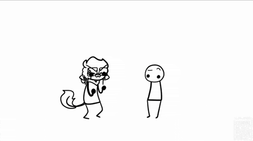 a black and white drawing of a cartoon character with a shirt in the background