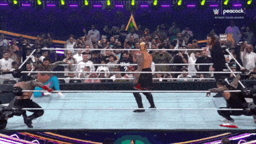 a wrestling match is being shown on peacock tv