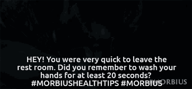 a blurred image of a person with the words hey you were very quick to leave the rest room written below it