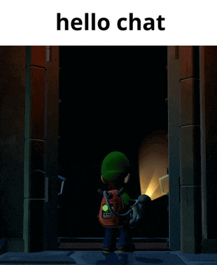 a picture of a man with a flashlight and the words hello chat