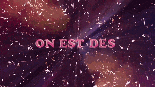 the word on is surrounded by fireworks and sparklers