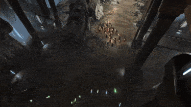 a man in a green robe is holding a light saber