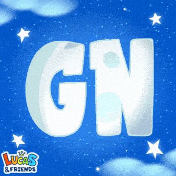 a lucas and friends logo with a blue background