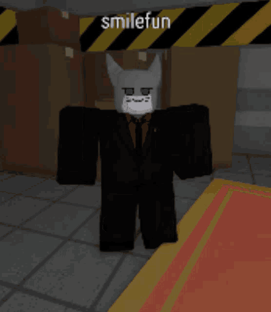 a video game character with the name smilefun on the top