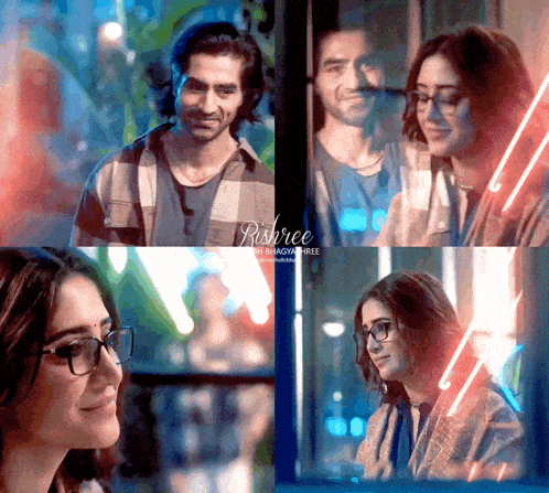 a collage of images of a man and a woman with the name rishree on the bottom