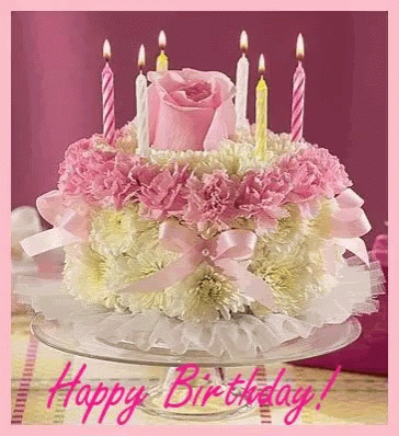 Happy Birthday Birthday Cake GIF - Happy Birthday Birthday Cake Pink GIFs