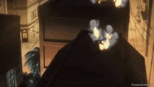 a tv screen shows a scene from an anime called streamanime tv