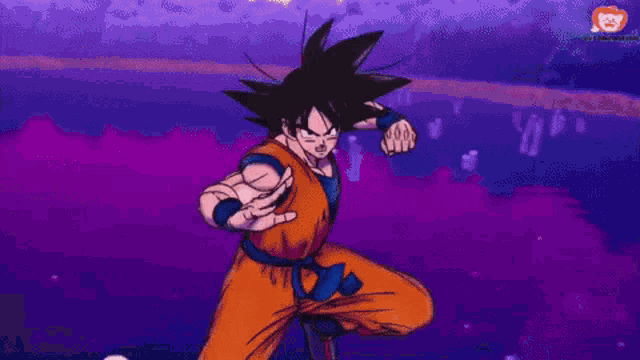 a cartoon character from dragon ball z is pointing his finger