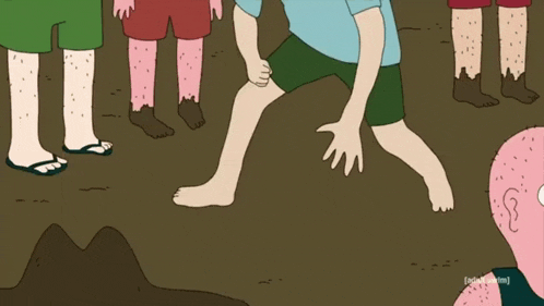 a cartoon of a man doing a handstand with the words adult swim on the bottom