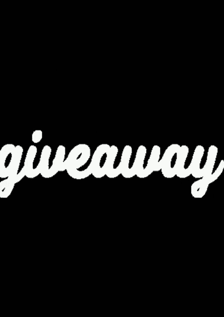 a black background with the word giveaway in white letters