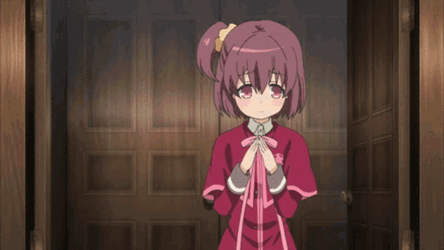 a girl with purple hair is standing next to a girl with brown hair