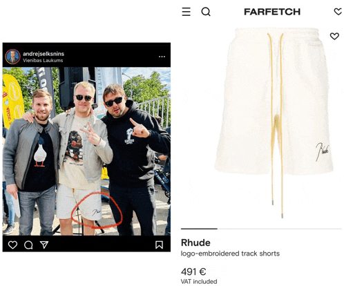 a picture of three men next to a picture of a pair of white shorts