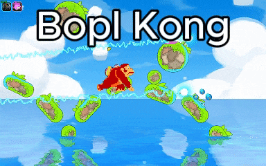 a video game called bopl kong is being played on a computer