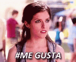 a woman with a # me gusta hashtag on her face