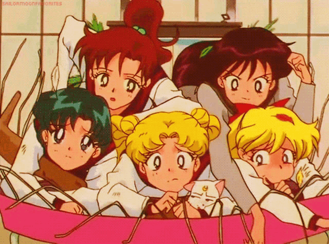 a group of anime characters with the words sailormoon favorites at the top