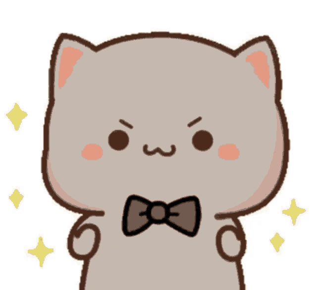 a cartoon cat is wearing a bow tie and has a very angry look on his face .