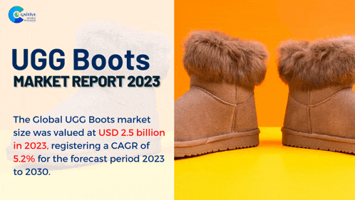 a pair of ugg boots sit on a yellow surface