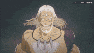 a cartoon of a man with a beard and a huge smile