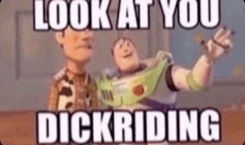 woody and buzz lightyear from toy story are standing next to each other and looking up at the sky .