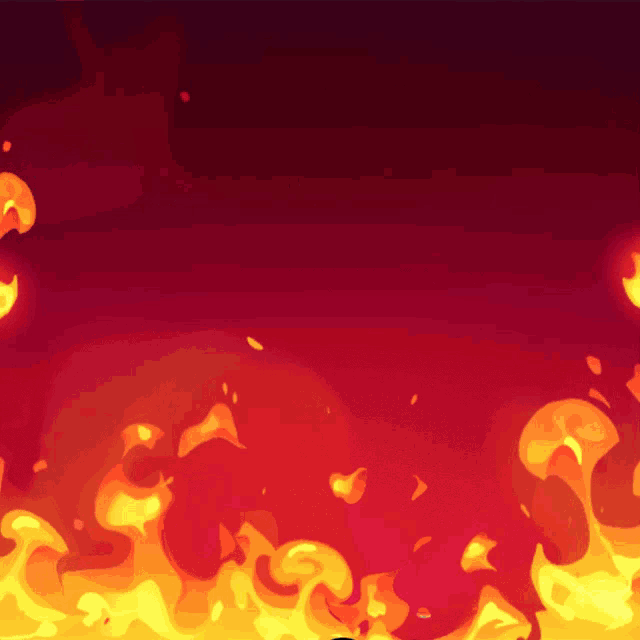 a penguin wearing a colorful jester hat is standing in front of a fire