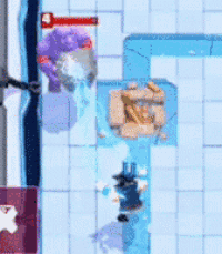 a purple monster is holding a large rock in a video game
