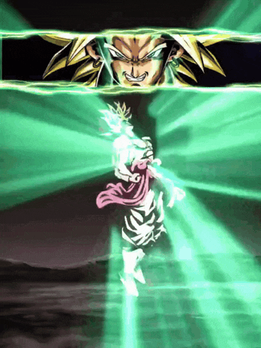 a cartoon of a man with a green light behind him