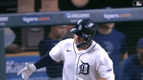 a baseball player for the detroit tigers is wearing a nike jersey