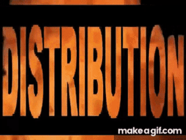 a black background with the word distribution in orange letters