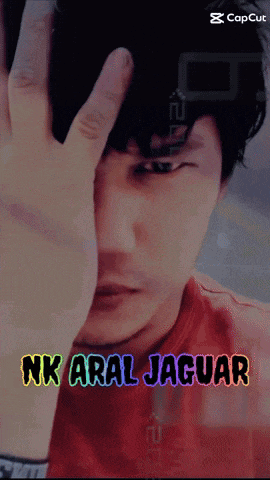 a man covering his face with his hand and the words nk aral jaguar above him